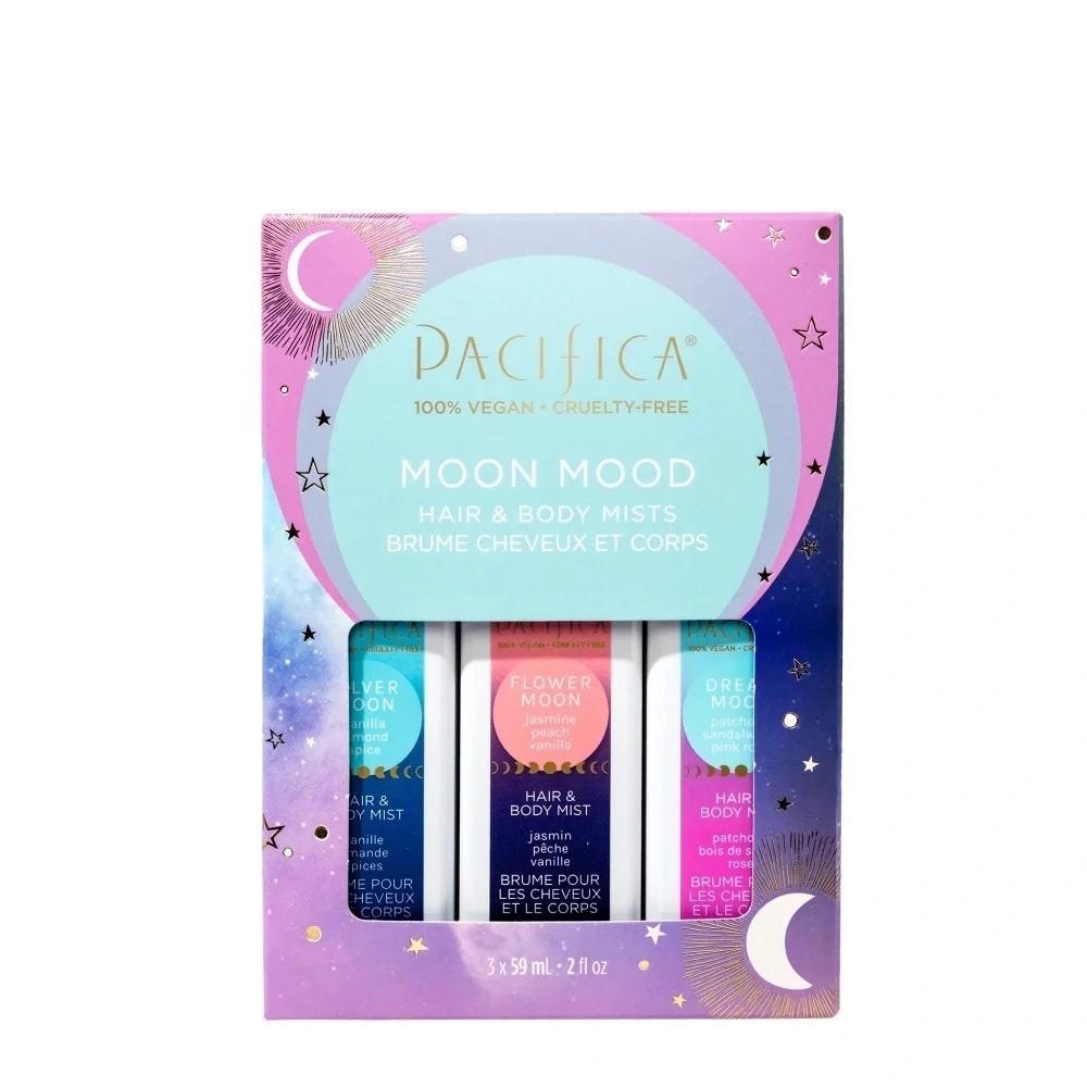 🌙 Pacifica Moon Mood Hair & Body Mist Set | Vegan | 3-Piece Gift Set
